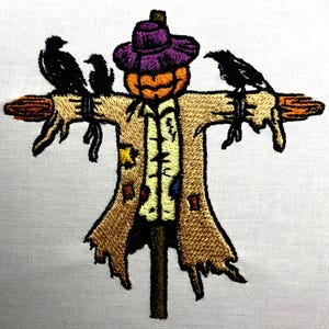 Pumpkin Scarecrow Embroidery Design Fall Embroidery Pattern Digital File