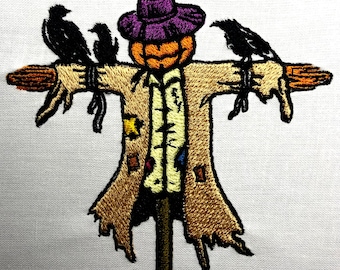 Pumpkin Scarecrow Embroidery Design Fall Embroidery Pattern Digital File