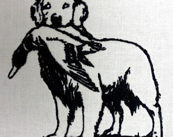 Golden Retriever Duck Hunting Machine Embroidery Pattern Golden Retriever Embroidery Design Digital File