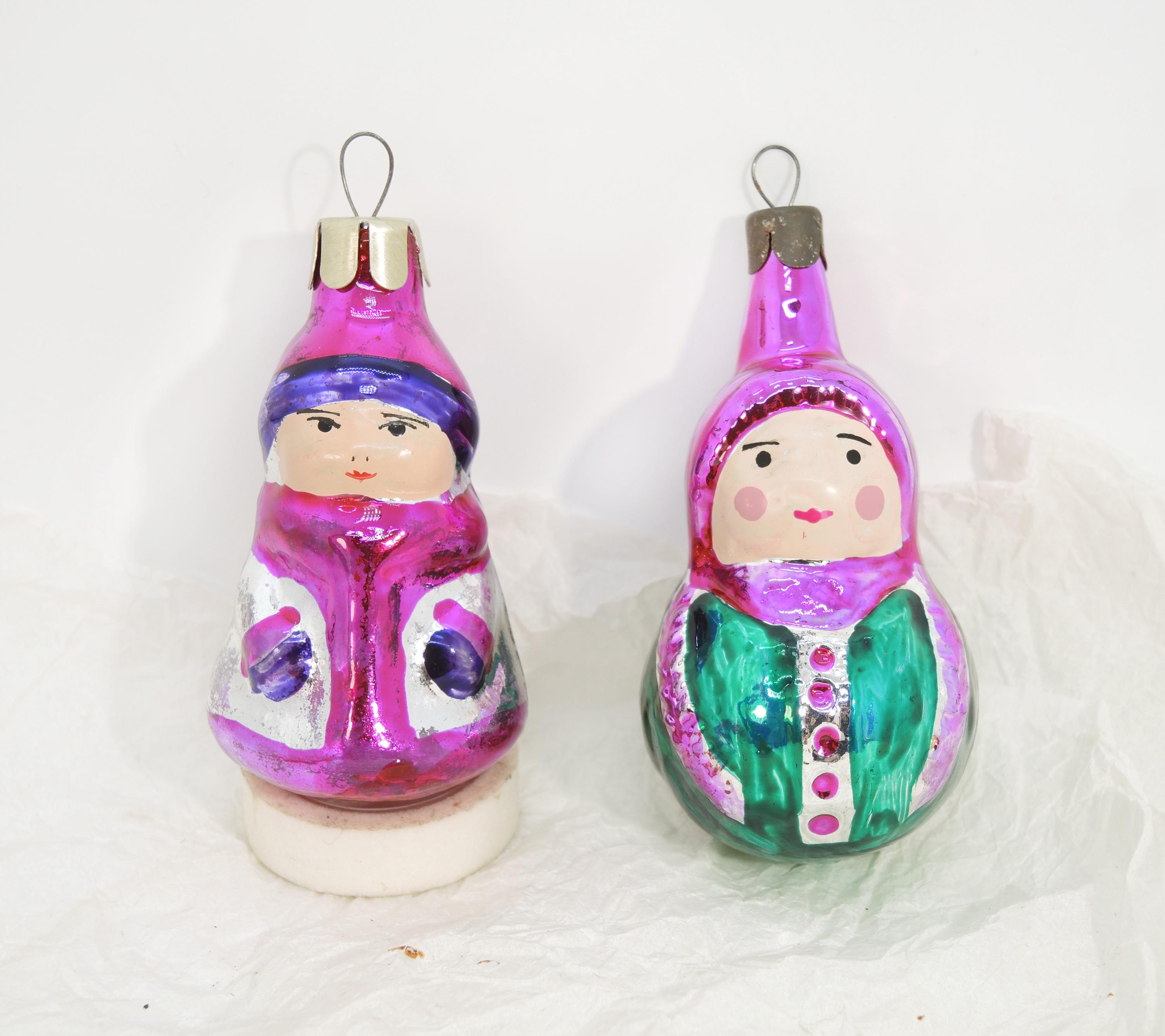 置物 COMPANY / Girl & Tree Cherry matryoshka Baby Girl Matryoshka Christmas Ornament, Soviet New Year Tree
