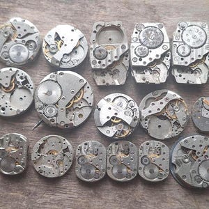 Vintage different watch movements, Mechanical watch parts, USSR Watch mechanism - 16 pcs - c16