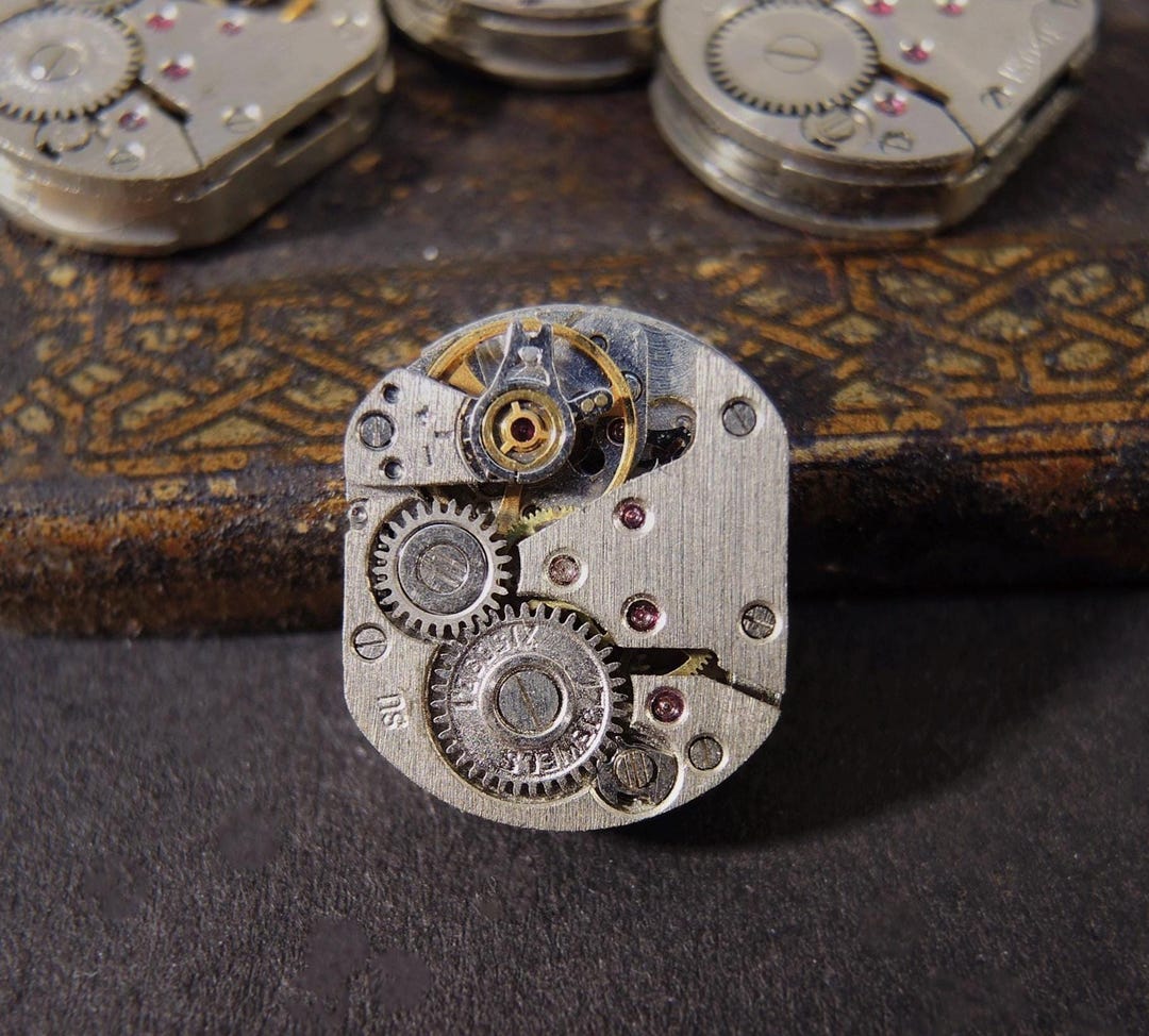 Tiny Watch Movements Vintage Small Rectangular Mechanism From Soviet