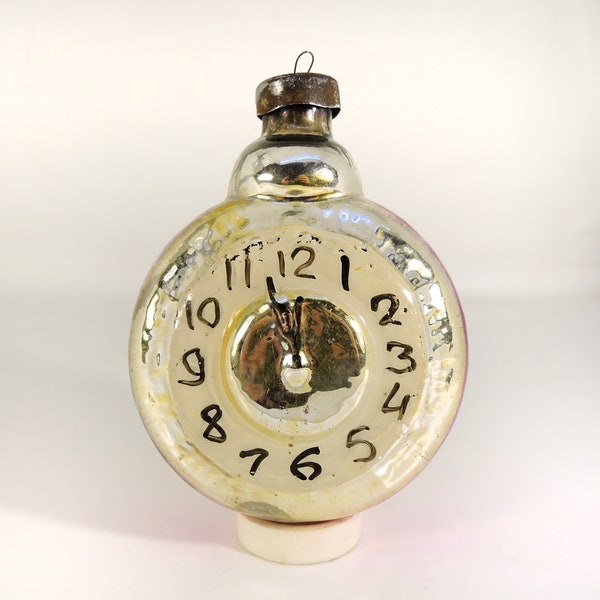 Grande décoration de Noël horloge - Grande montre jouet en verre Nouvel An - Boule de verre vintage décoration grand arbre Montre 12 t20