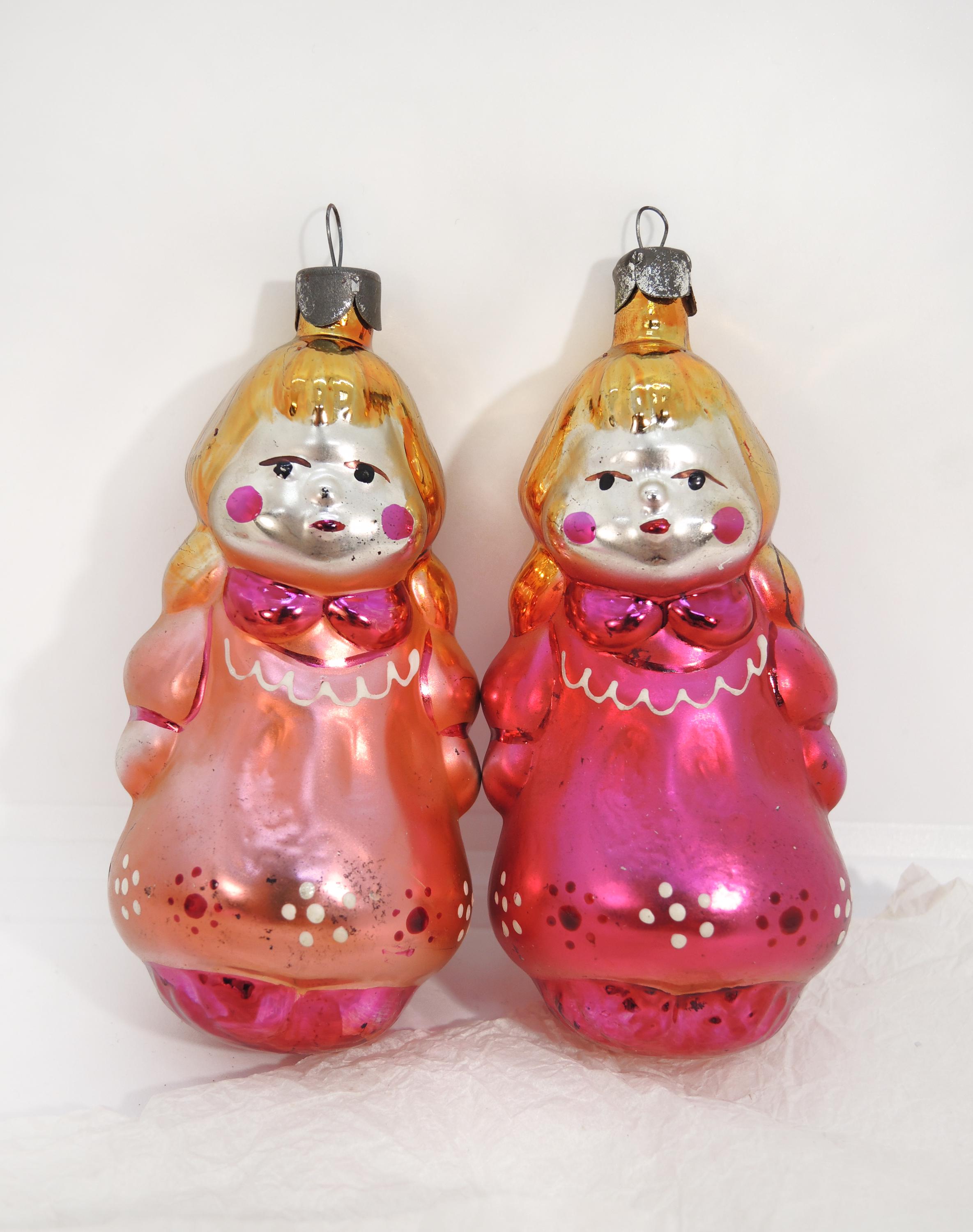 Baby Girl Matryoshka Christmas Ornament, Soviet New Year Tree