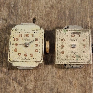 Vintage Swiss Watch Mechanism Sultana and Hona, Watch Movements with Face, Small Watch Mechanism - set of 2 - c81