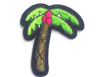 Green Palm Tree Embroidery Applique Patch/ Iron on Palm tree Patch