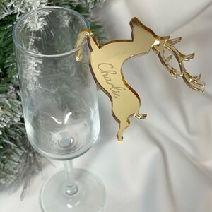 Rentier-Weihnachtsgedeck, Weihnachtsgetränke-Marker, Winterhochzeits-Gedeck.