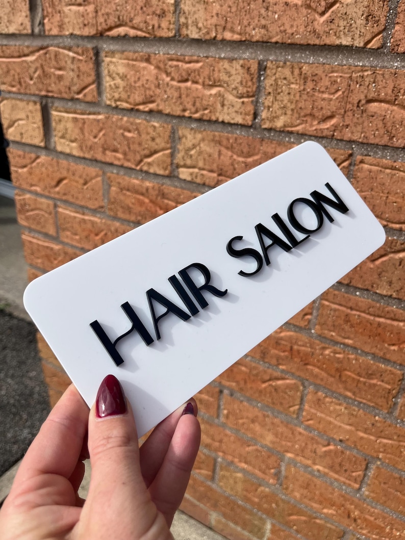 Custom 3D Acrylic Sign for Door or Wall, Modern Business Sign, Salon Door Plaque, Spa Room, Clinic Signage image 9