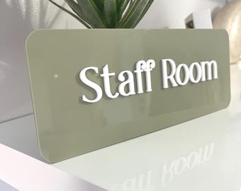 Aangepast 3D-bord van acryl voor bedrijven, bord modern kantoor of wachtkamer, plaquette salondeur, sparuimte, bewegwijzering kliniek