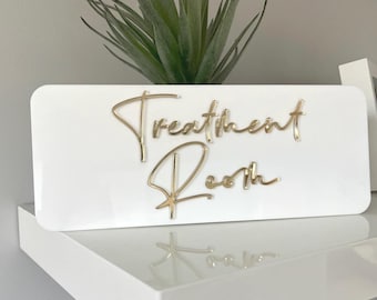 Custom 3D Acrylic Sign for Door or Wall, Modern Business Sign, Salon Door Plaque, Spa Room, Clinic Signage
