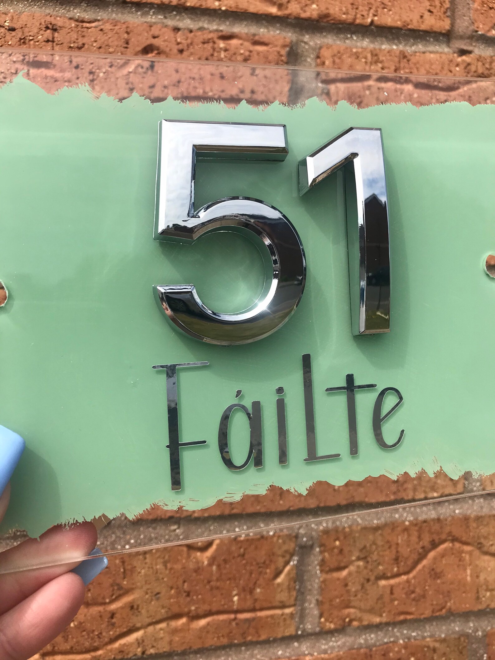 Door Number Sign 3D Hand Painted Acrylic Front Door Sign Etsy
