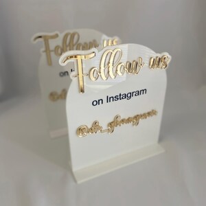 Custom Acrylic Social Media Sign: Follow Us Business Decor