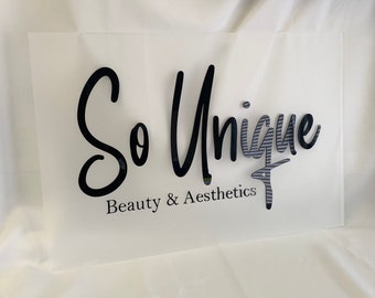 Custom 3D Acrylic Business Logo Sign - Rectangle Wall Signage