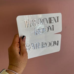 Custom 3D Acrylic Sign for Door or Wall, Modern Business Sign, Salon Door Plaque, Spa Room, Clinic Signage image 14