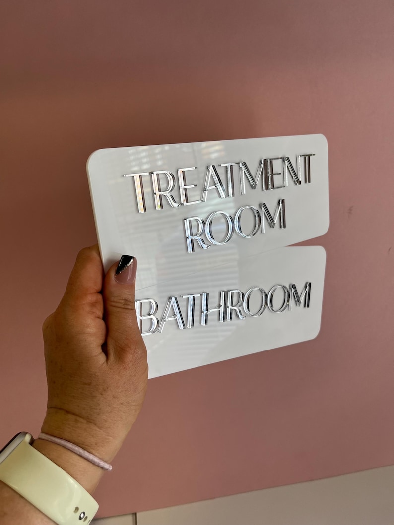 Custom 3D Acrylic Sign for Door or Wall, Modern Business Sign, Salon Door Plaque, Spa Room, Clinic Signage image 14