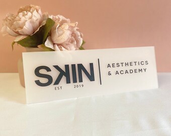 Aangepaste acryllogoplaat: zakelijk bord, modern zakelijk bord, plaquette salondeur, sparuimte, bewegwijzering kliniek