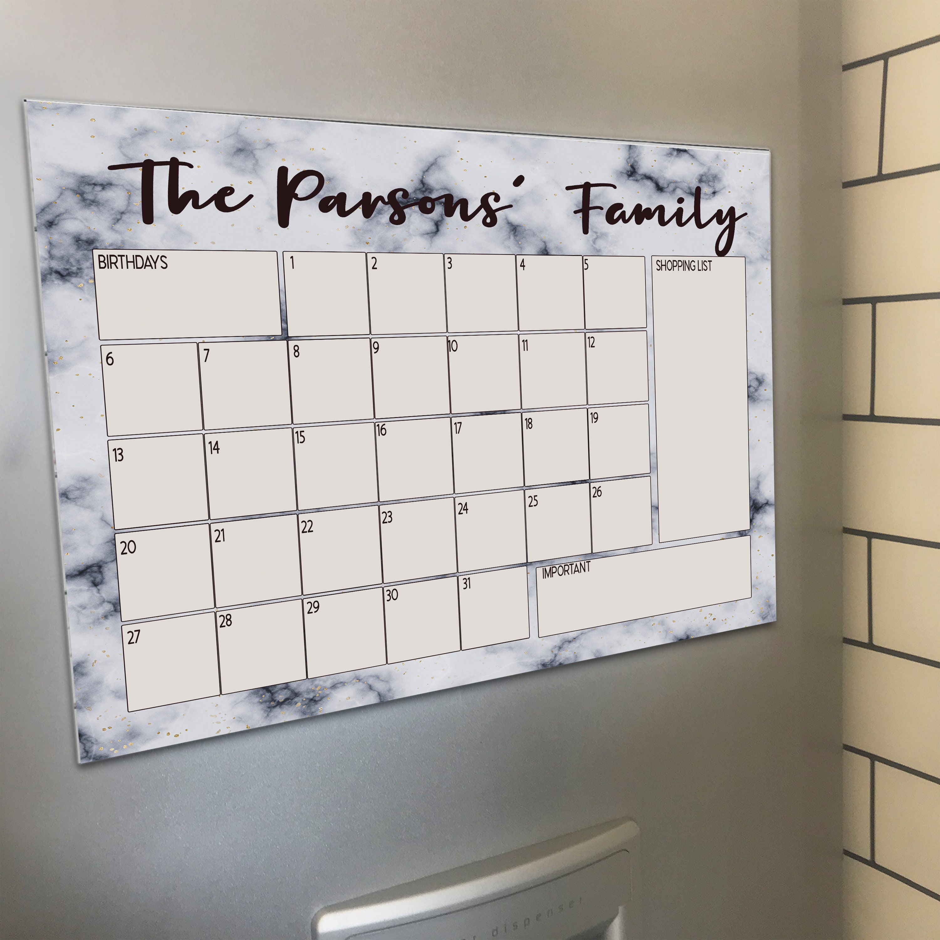 Personalised Family Planner Reusable Calendar Wall Planner Etsy UK