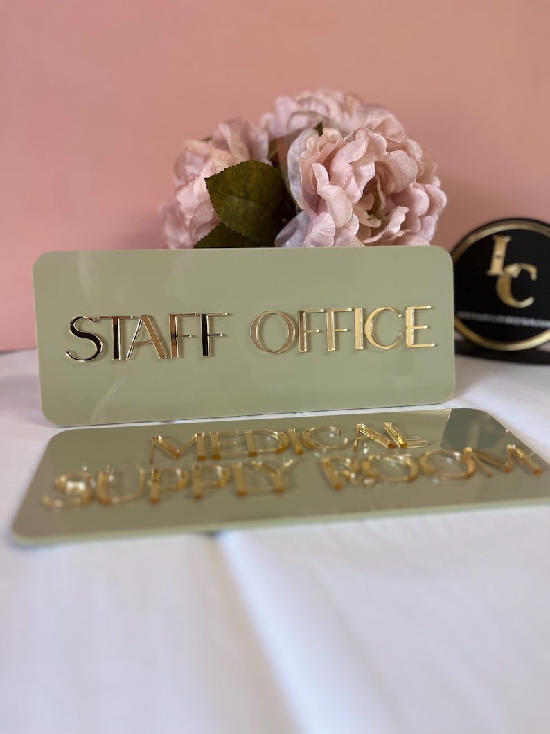 Custom 3D Acrylic Sign for Door or Wall, Modern Business Sign, Salon Door Plaque, Spa Room, Clinic Signage image 11