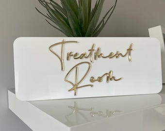Op maat gemaakt acryl salondeurbord: bord behandelkamer