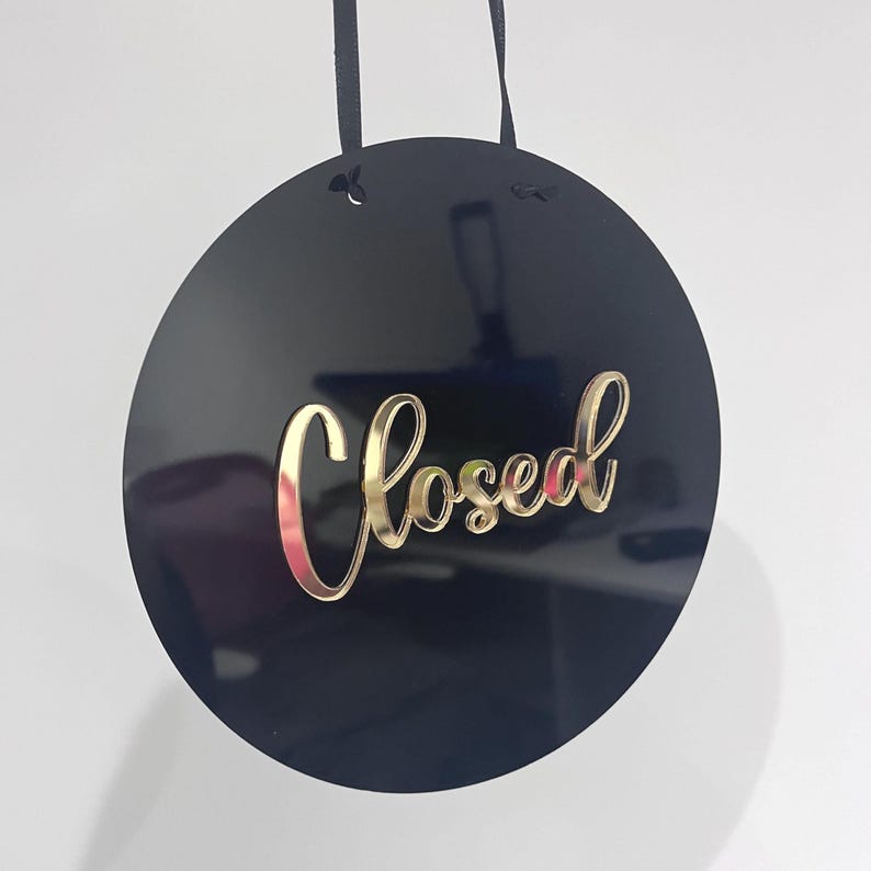 Acrylic Open Closed Sign: Custom Business Decor, 20cm Diameter - Etsy