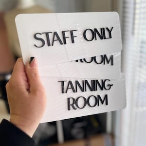 Custom 3D Acrylic Sign for Door or Wall, Modern Business Sign, Salon Door Plaque, Spa Room, Clinic Signage image 15