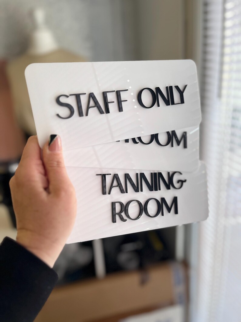 Custom 3D Acrylic Sign for Door or Wall, Modern Business Sign, Salon Door Plaque, Spa Room, Clinic Signage image 15