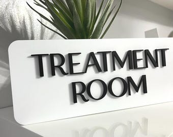 Custom 3D Acrylic Sign for Door or Wall, Modern Office Sign, Salon Door Plaque, Spa Room, Clinic Signage