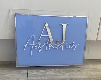 Custom 3D Acrylic Business Sign: Salon Decor