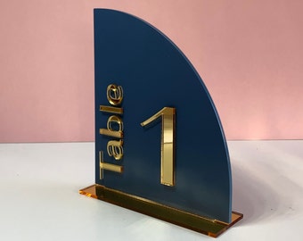 Acrylic Half Arch Wedding Table Number: Elegant 3D Decor