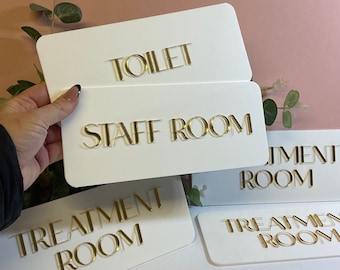 Custom 3D Acrylic Sign for Door or Wall, Modern Business Sign, Salon Door Plaque, Spa Room, Clinic Signage