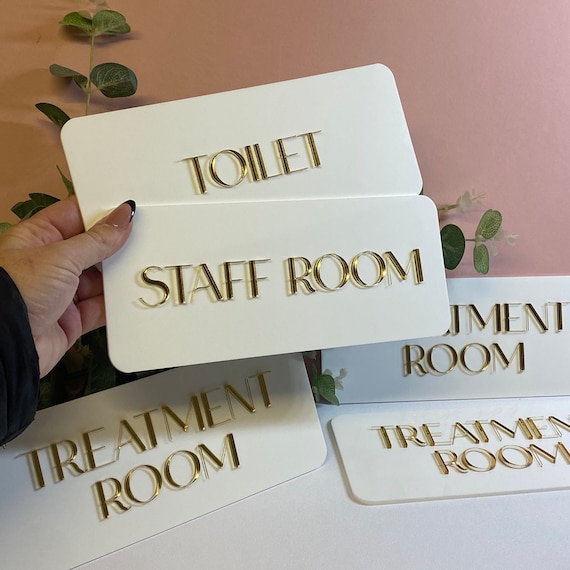 Custom 3D Acrylic Sign for Door or Wall, Modern Business Sign, Salon Door Plaque, Spa Room, Clinic Signage
