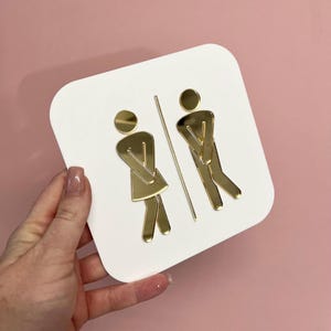 Bathroom Door Sign, Toilet Door Sign, Salon Door Sign, Acrylic Door Sign, Small Business Signage.