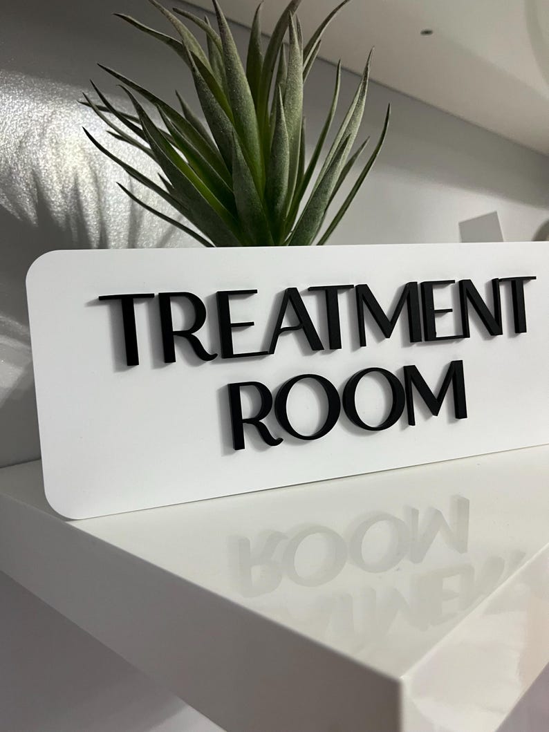 Custom 3D Acrylic Sign for Door or Wall, Modern Business Sign, Salon Door Plaque, Spa Room, Clinic Signage image 6