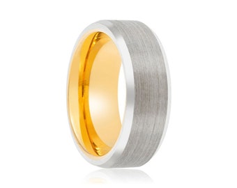 Silber gebürsteter Ring, Gold Wolfram Ring, Wolfram Ring, Versprechen Ring, benutzerdefinierte Ring, Ehering, Herrenring, Verlobungsring, Versprechen Ring