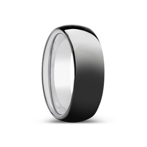 Black Shiny Domed Ring, Tungsten Ring, Domed Ring, Stylish Ring, Tungsten Band, Mens Tungsten Ring, Engagement Ring, Mens Wedding Band