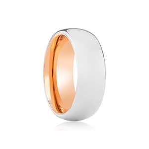 White Tungsten Ring, Domed Ring, Tungsten Ring, Wedding Ring, Promise Ring, Wedding Band, Shiny Ring, Comfort Fit Ring, Anniversary Ring