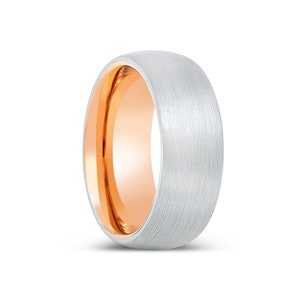 White Brushed Ring, White Tungsten Ring, Domed Ring, Tungsten Ring, Wedding Band, Men Ring, Personalized Ring, Classic Ring, Engagement Ring