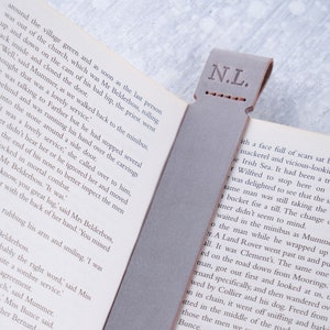 Book lover gift, Leather bookmark with initials, Anniversary gift, Custom bookmark, Personalized leather bookmark