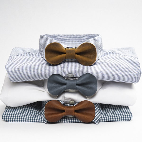mens leather bow tie
