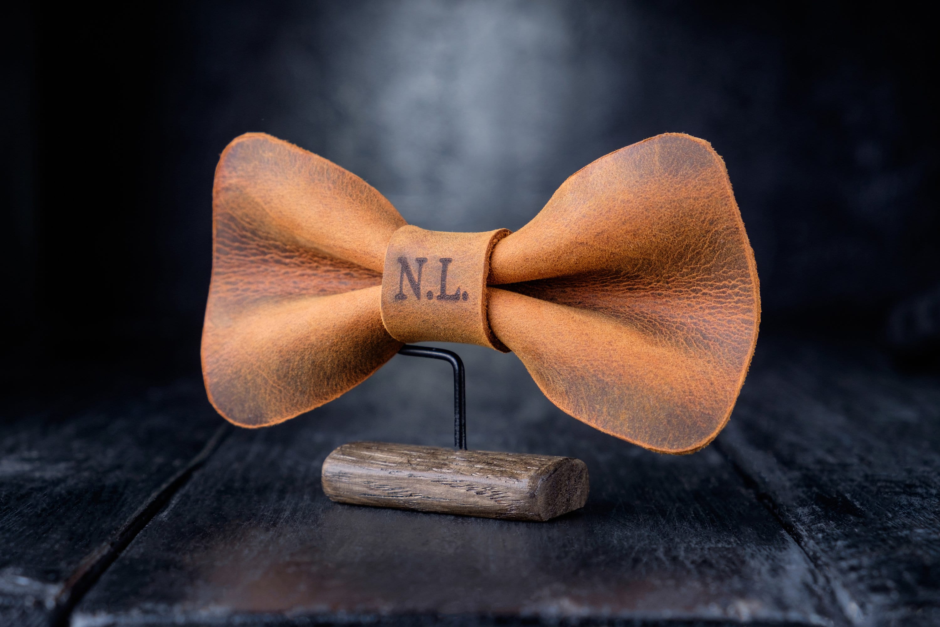 mens leather bow tie