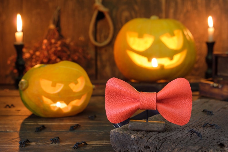 womens halloween costume bow tie Halloween leather bow tie Halloween Pumpkin Bow Tie For Men cat bow tie, dog bow tie mens bow tie