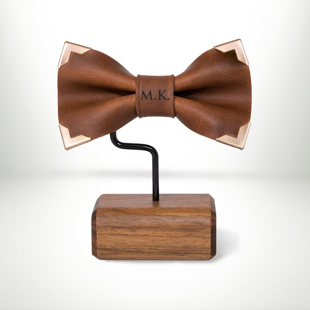 mens leather bow tie