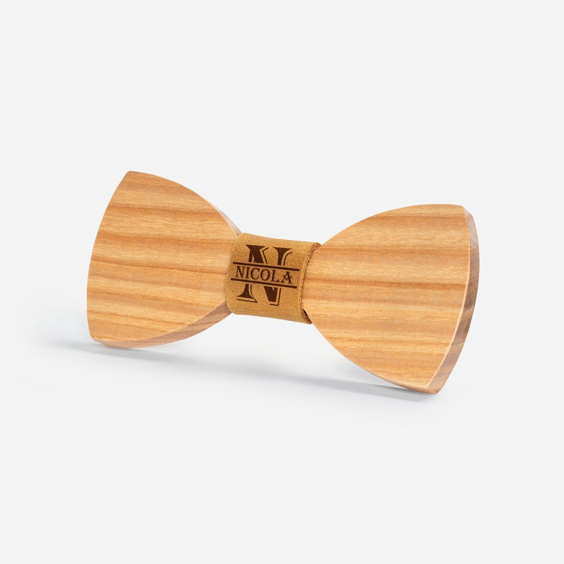 Solid Wood Bow Tie, Wooden Bow tie, Personalized Bow tie, Groomsmen Gift, Groomsman Proposal, Gift for Him, Wedding accessory image 2