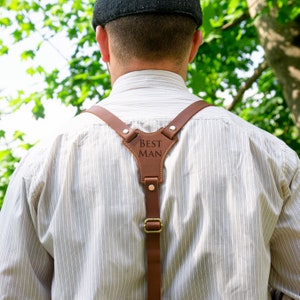 Groomsmen Set, Personalized, Leather Suspenders, Leather Bow tie, Accessories for Men, Wedding Gifts, Groomsmen Proposal, Wedding image 3