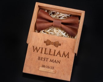 Wedding Bow Tie, Groomsman Proposal Box, Personalized Gift, Groomsmen Gift Set, Best Man Gift, Father of the Bride,