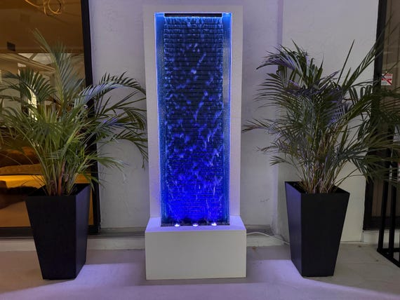 Rock Water Feature Indoor Outdoor LED Fountain For Golden Waterfall Garden Decor