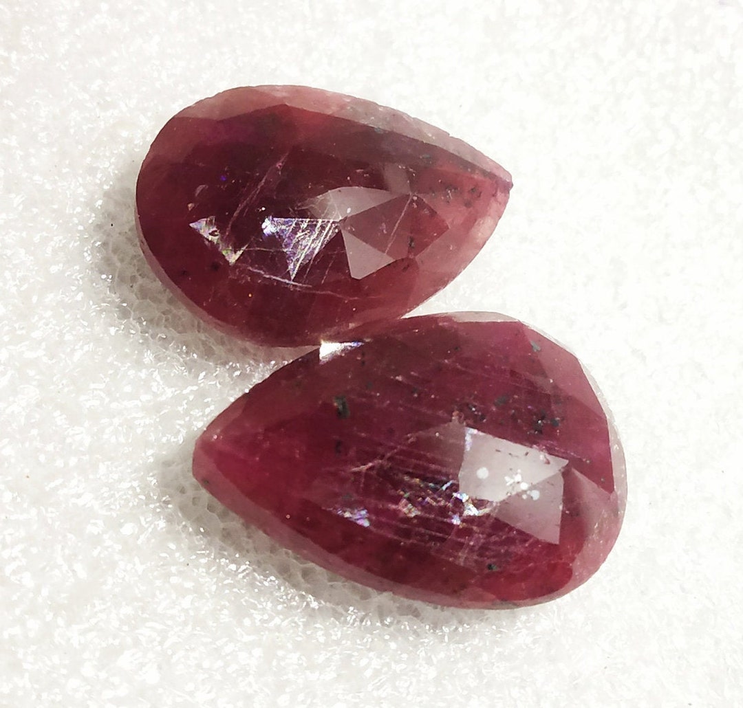 Ruby Rarest Ruby 43.55cts16x22x7 Natural Ruby Rose Cut Cutting Amazing Matched Pair ...