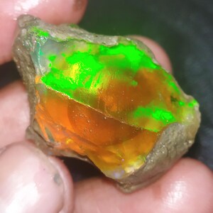 57.40 cts AAA Quality Ethiopian opal Raw crystal Opal Raw Rare Beautiful Opal Raw Natural Opal Raw multi flashy Opal Raw welo Opal Raw 22x31