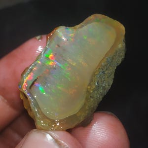 49.75 cts AAA Quality Ethiopian opal Raw crystal Opal Raw Rare Beautiful Opal Raw Natural Opal Raw multi flashy Opal Raw welo Opal Raw 18x31