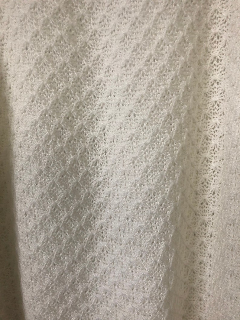 Vintage White Hand Knit Peasant Top with Short Sleeves